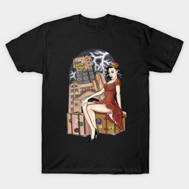 Tower of Terror Pin-up T-Shirt by JMKohrs